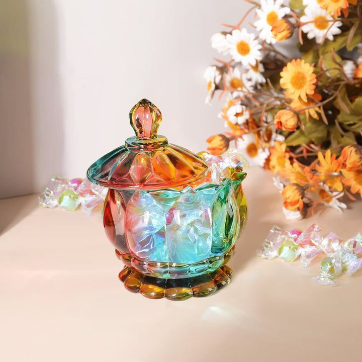 Iridescent Sukker Skål med Låg