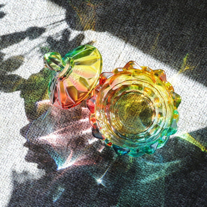 Iridescent Sukker Skål med Låg