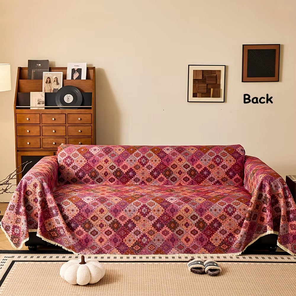 Zahara Geometrisk Tribal Kilim Sofa Cover