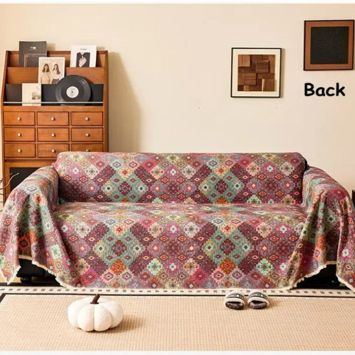 Zahara Geometrisk Tribal Kilim Sofa Cover