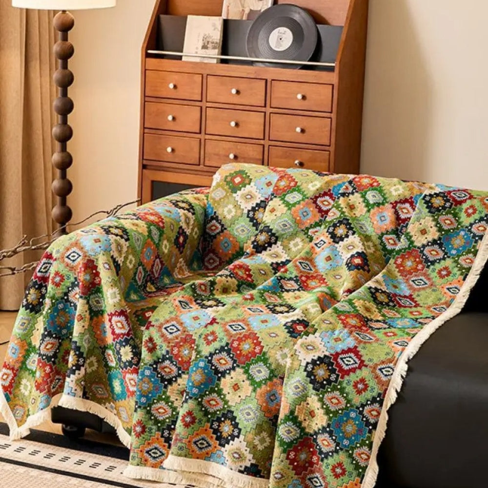 Zahara Geometrisk Tribal Kilim Sofa Cover
