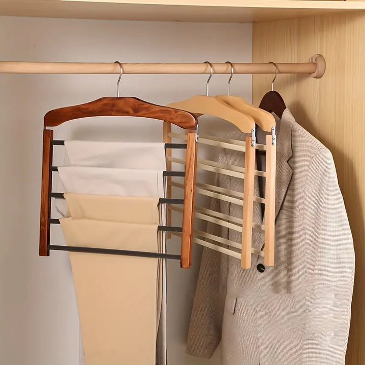Pladsbesparende træ multi-bukseholder