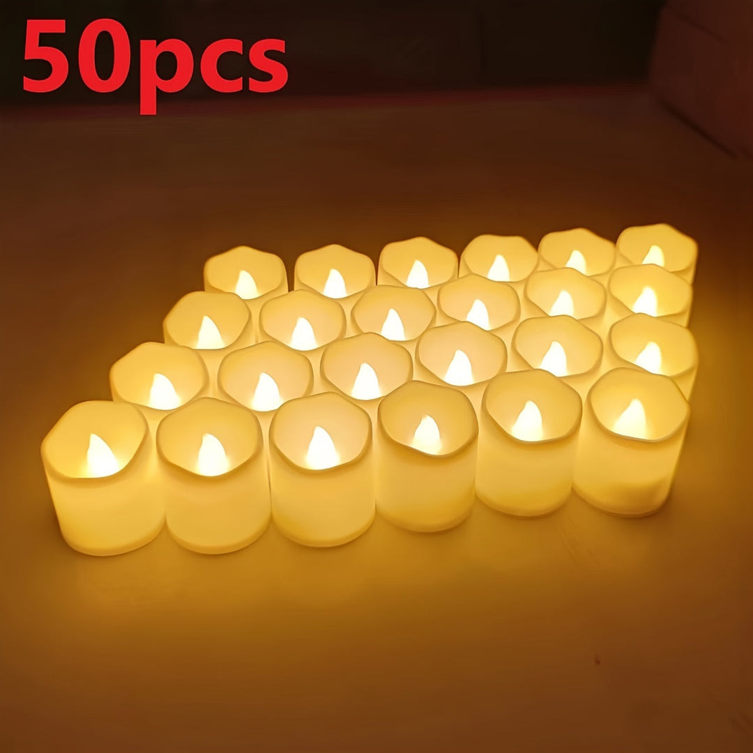 24/50/100 Pakke flameless LED lys – batteridrevne flakkende fyrfadslys, røgfrie og romantiske til bryllupper og forlovelser