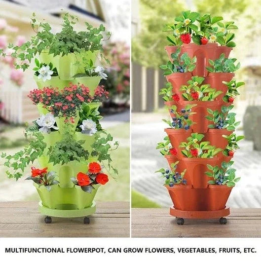 Vertikal Have - PlantStack - Pladsbesparende - Grøn Gitterløsning