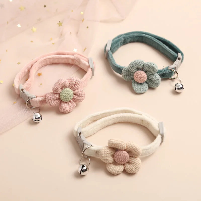 Justerbar Kattekrave med Blomst - FlowerCharm