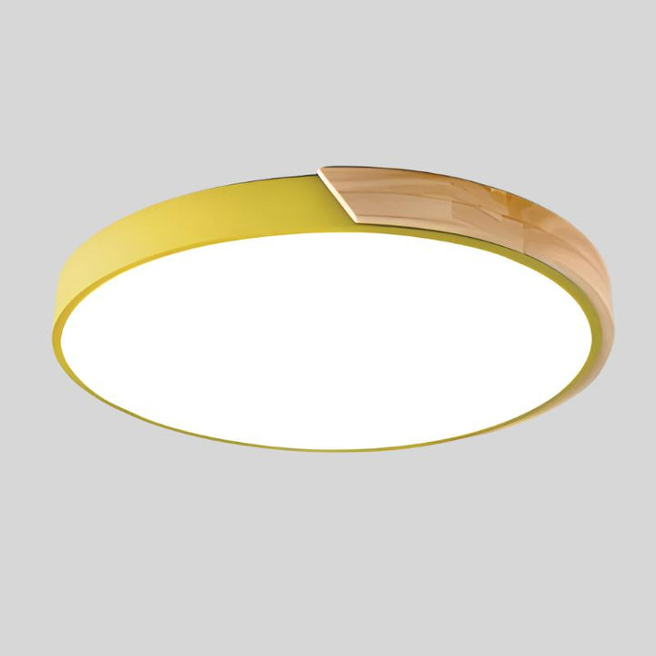Træ Makron Cirkulær Loftlampe