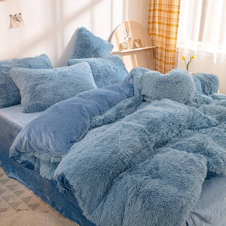 Ultra Blød Plush Duvet Cover Sæt med Lynlås - Luksus &amp; Komfort