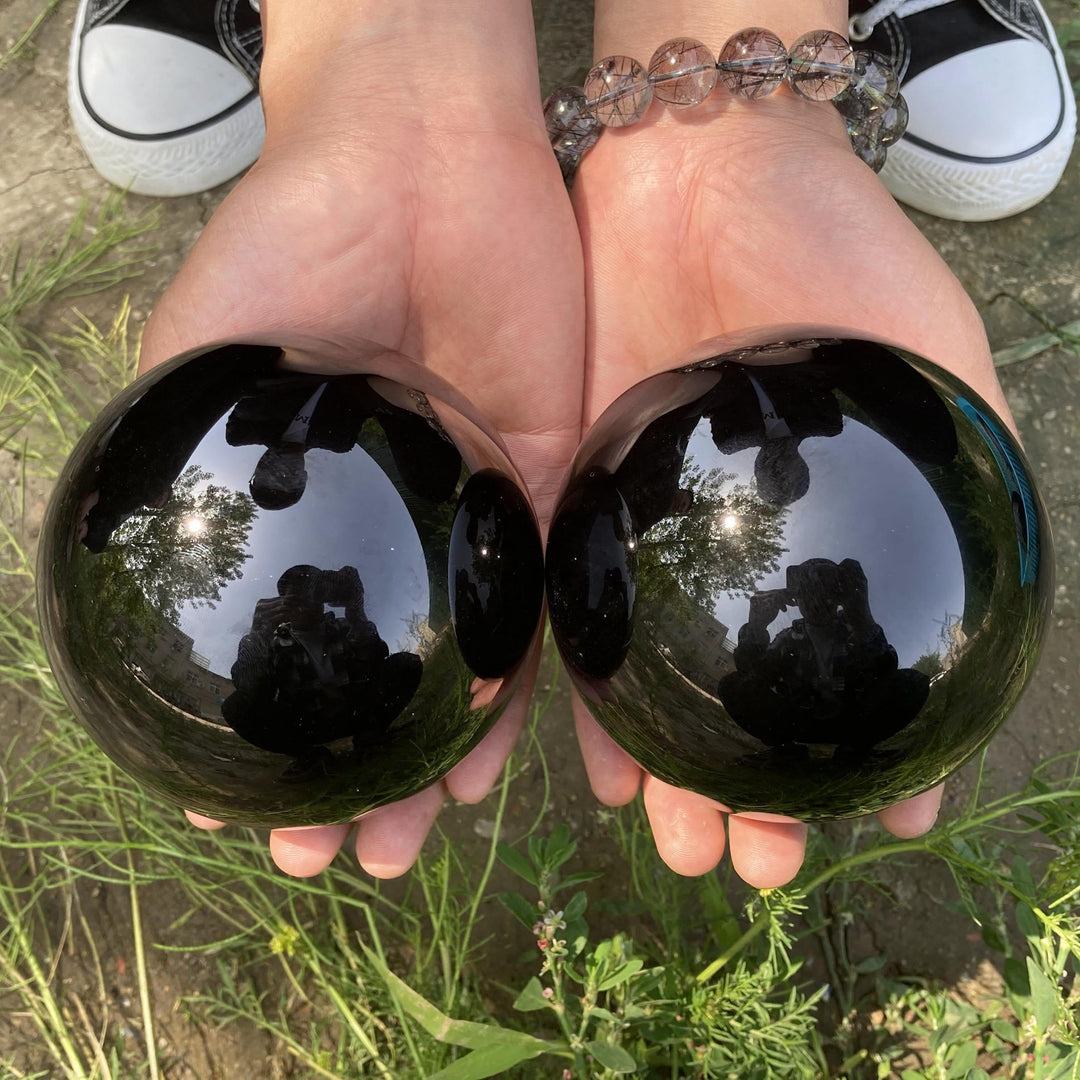 Obsidian Krystal Kugle Dekoration