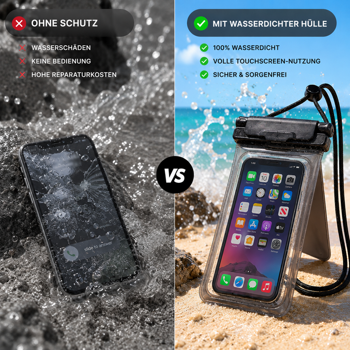 Vandafvisende smartphoneetui med nakkestrop |
