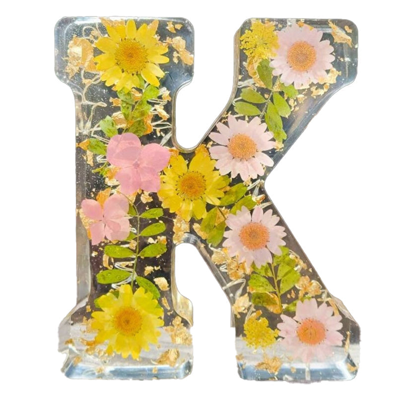 Tørrede Blomster Bogstaver Nattelys