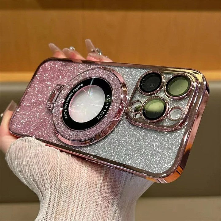 Glitter Magnetisk Ring Stativ Telefon Etui
