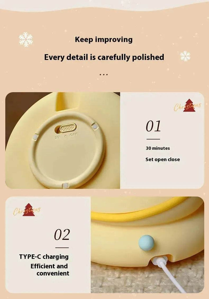 Silicone Juletræ Natlamper USB Genopladelige Søde Tegneserie Børnefødselsdagsgaver