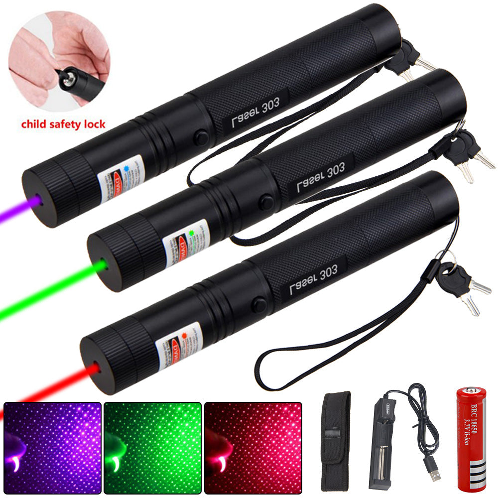 Zelara-Power Laser Pointer 303 - Genopladelig synlig USB laserpointer med høj effekt