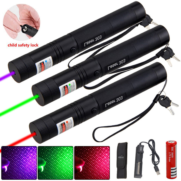 Zelara-Power Laser Pointer 303 - Genopladelig synlig USB laserpointer med høj effekt