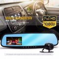 Dashcam bakspejl med front-/bagkamera (Full HD og nattevision) |