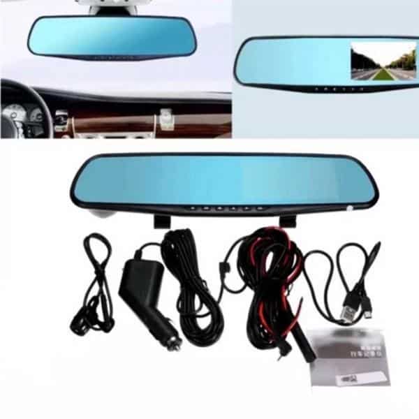 Dashcam bakspejl med front-/bagkamera (Full HD og nattevision) |