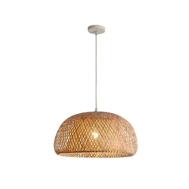 Hængende loftlampe lavet af bambus C │ Håndlavet belysning af træ og rattan til indretning