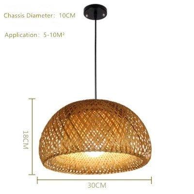 Hængende loftlampe lavet af bambus C │ Håndlavet belysning af træ og rattan til indretning