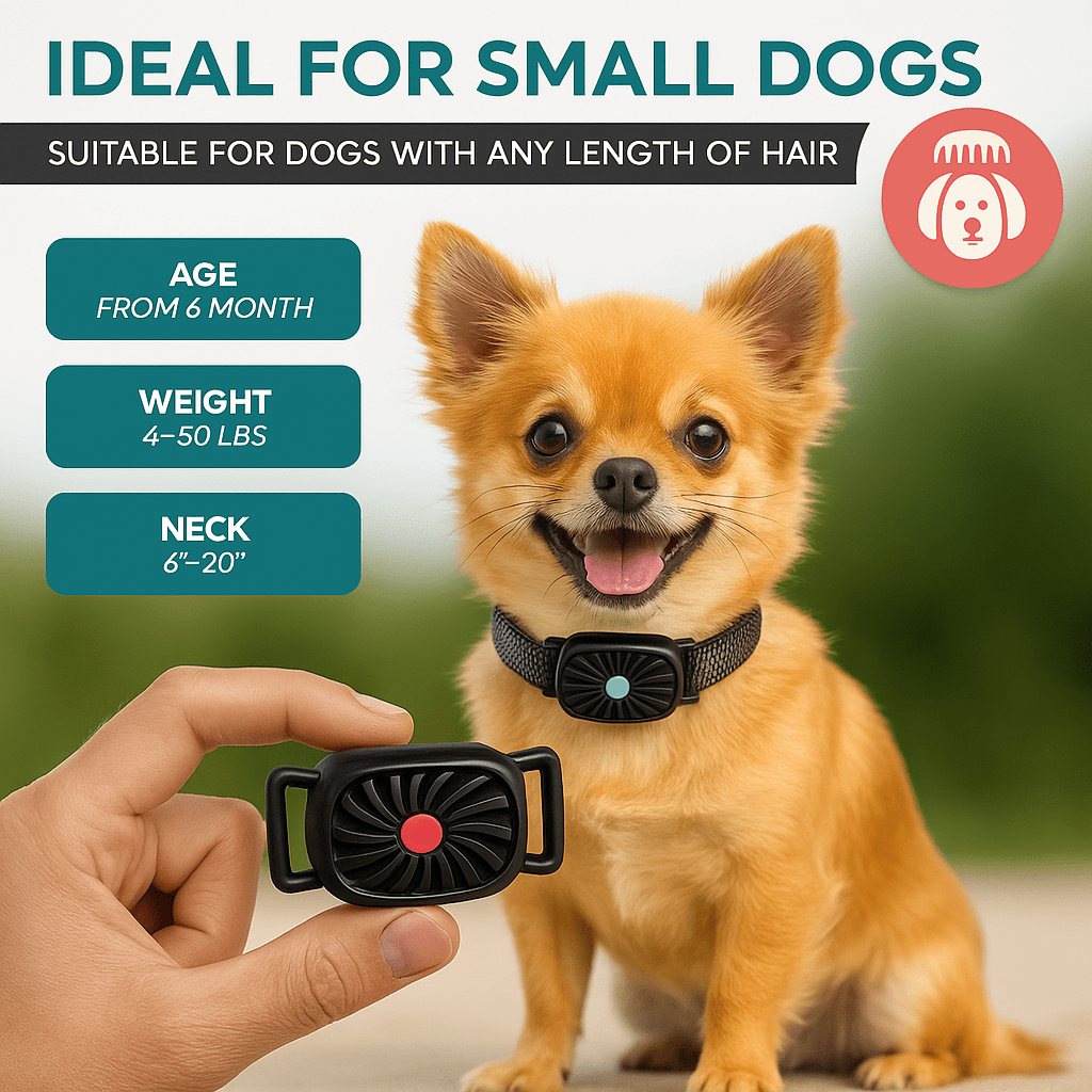 BarkLess Nano – Blid Anti-Bark Krave til Hvalpe &amp; Små Hunde