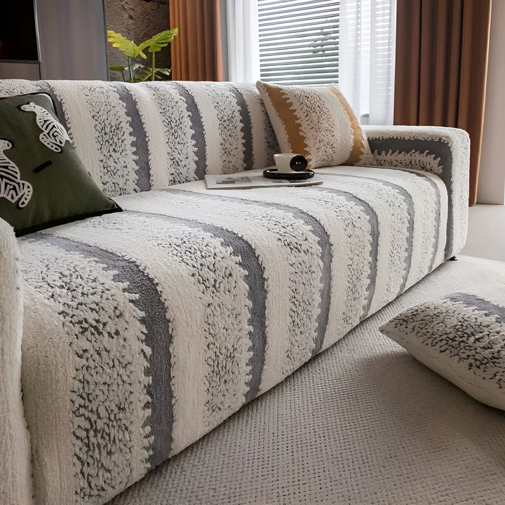Plush sofaovertræk (2 dele) – Blødt, varmt og dekorativt | Beskytter din sofa stilfuldt |