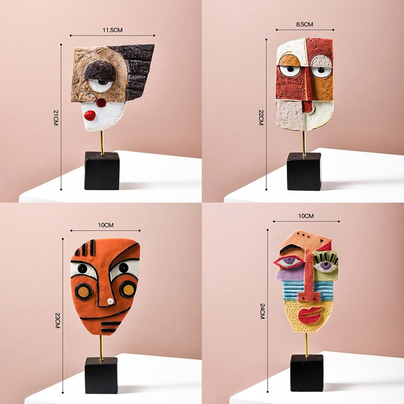 Abstrakt Pop Art Ansigt Hjem Skulptur