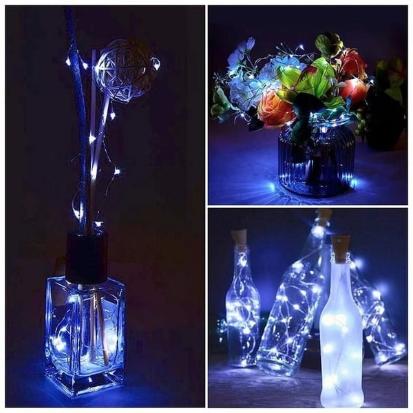 Led Flaske Lys Kork Nattelys DIY Dekor |