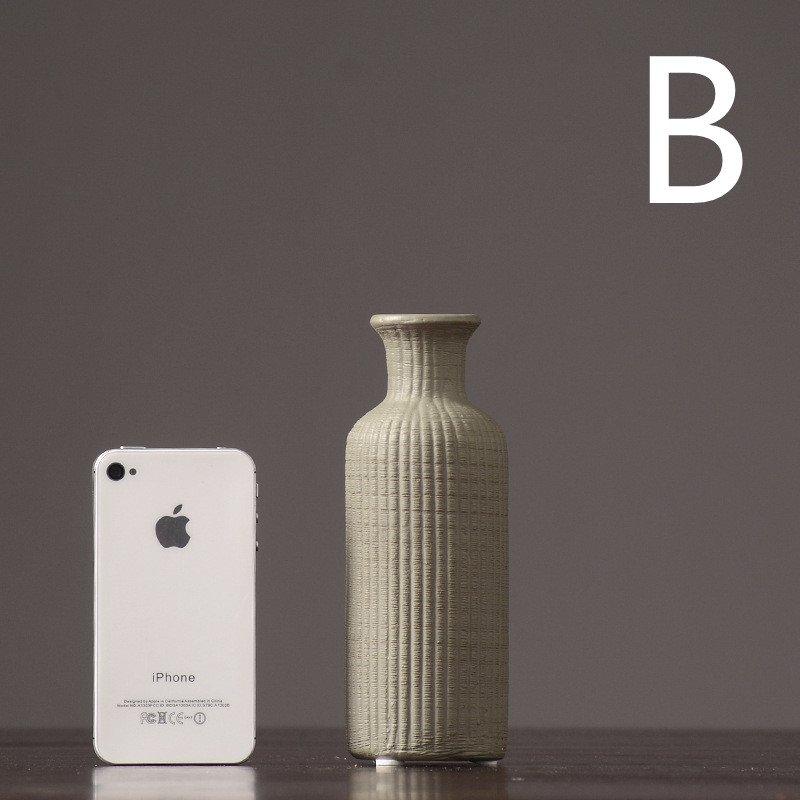 Brun Beige grå Keramisk Blomsterkrukke │ Hjemme Dekorationsartikel