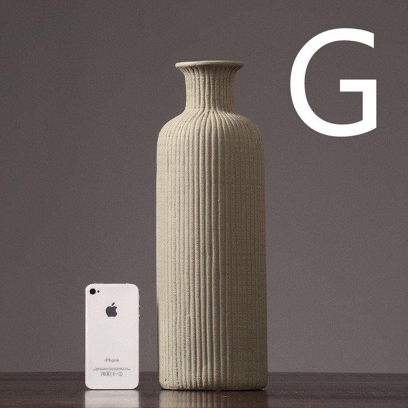 Brun Beige grå Keramisk Blomsterkrukke │ Hjemme Dekorationsartikel