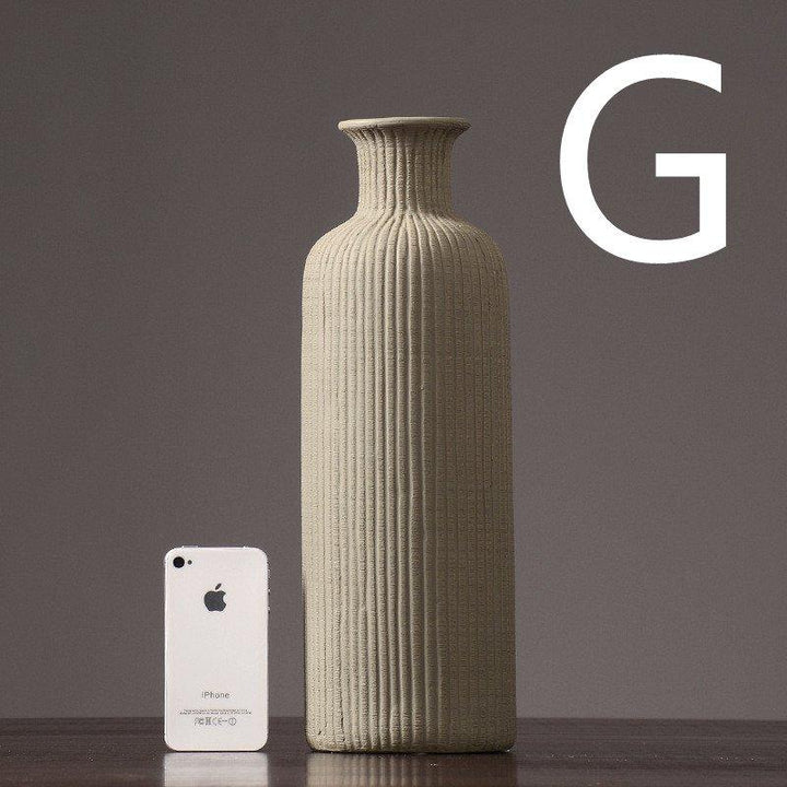 Brun Beige grå Keramisk Blomsterkrukke │ Hjemme Dekorationsartikel