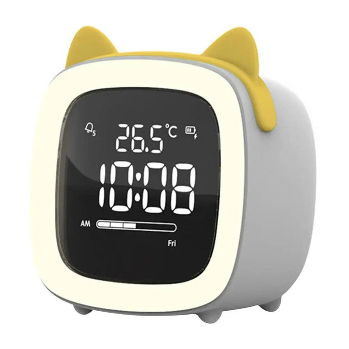 BunnyGlow - LED Vækkeur – Nattelys med Digital Skærm &amp; Timer