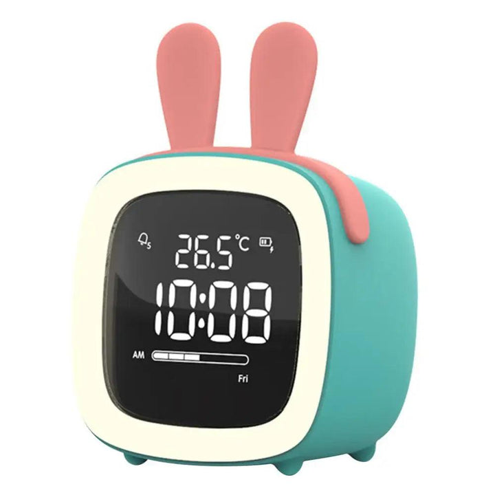 BunnyGlow - LED Vækkeur – Nattelys med Digital Skærm &amp; Timer