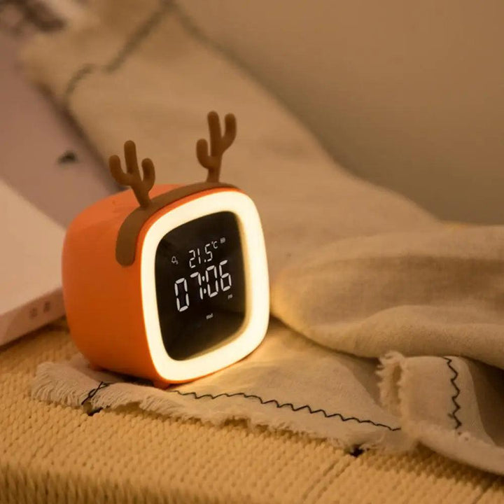 BunnyGlow - LED Vækkeur – Nattelys med Digital Skærm &amp; Timer