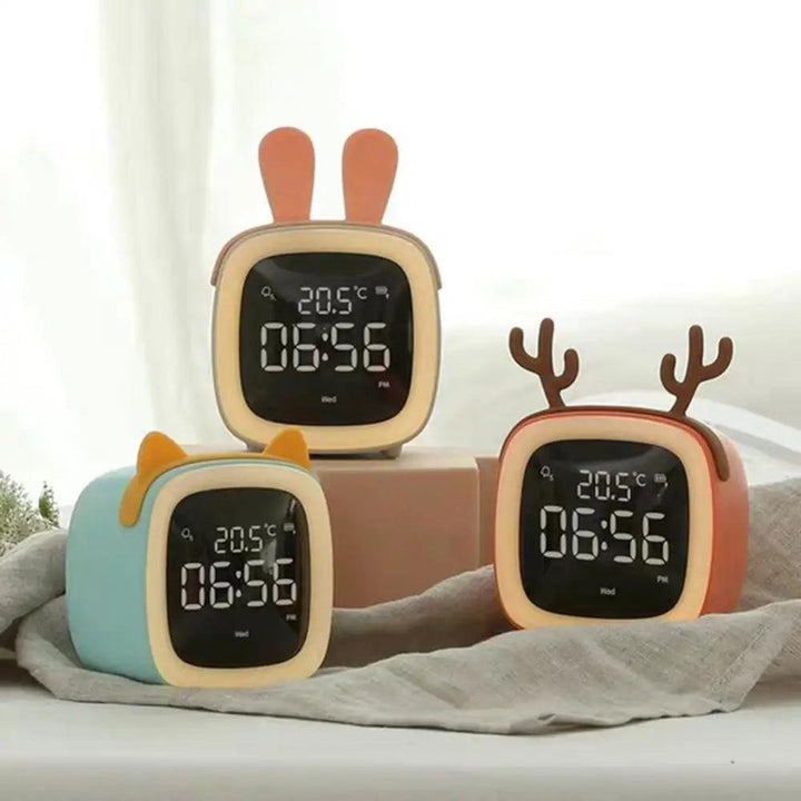 BunnyGlow - LED Vækkeur – Nattelys med Digital Skærm &amp; Timer