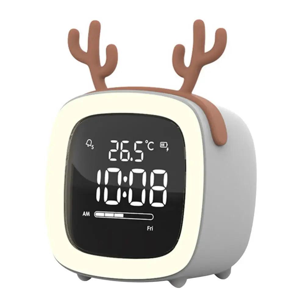 BunnyGlow - LED Vækkeur – Nattelys med Digital Skærm &amp; Timer