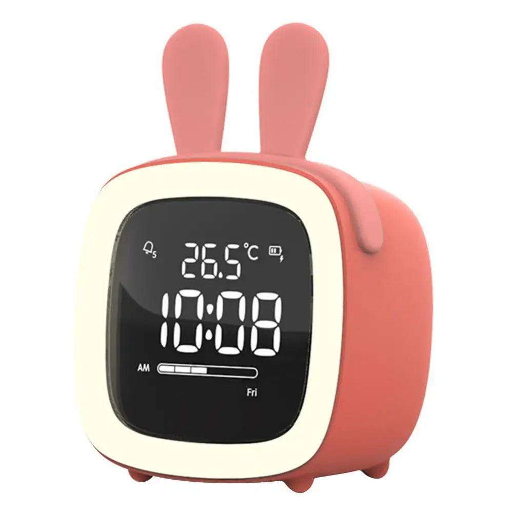 BunnyGlow - LED Vækkeur – Nattelys med Digital Skærm &amp; Timer