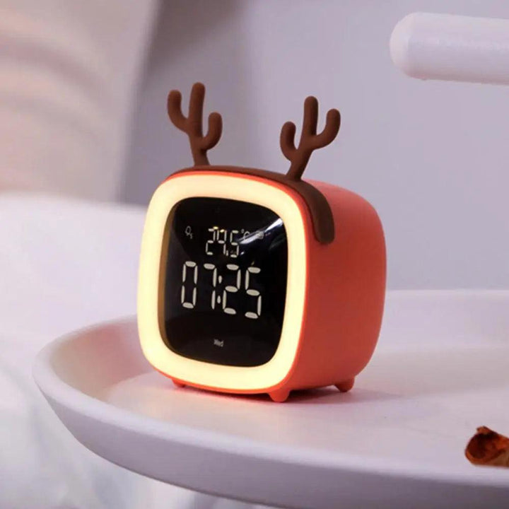 BunnyGlow - LED Vækkeur – Nattelys med Digital Skærm &amp; Timer
