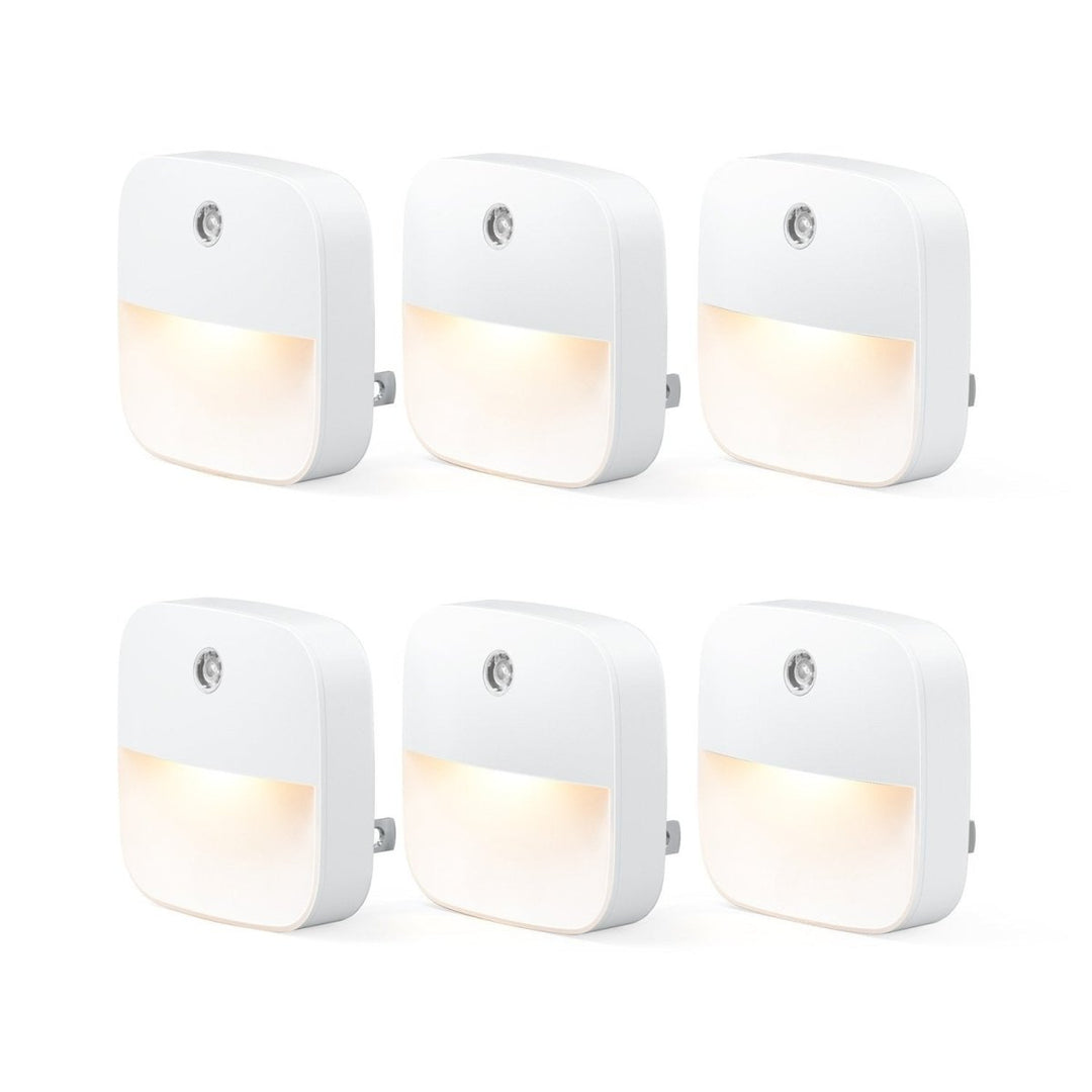 Energibesparende stikdåse natlamper med automatisk sensor (6-pak)