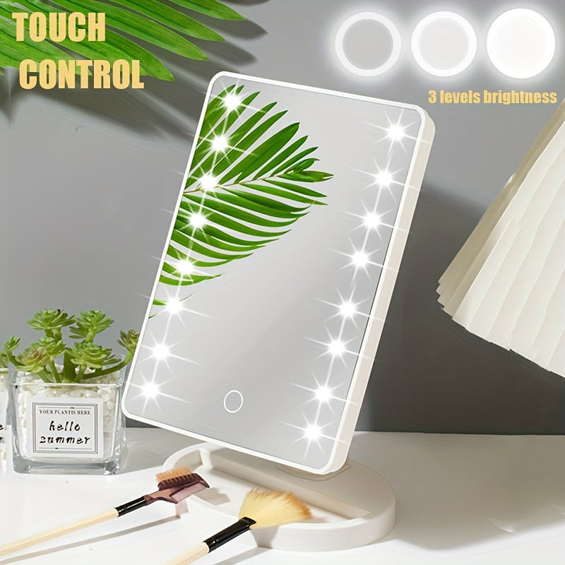 GlowMirror – Bærbar Makeup Spejl med LED Belysning