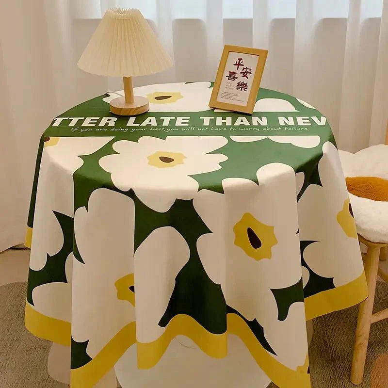 Tjekket Design Rund Bomuldsdug