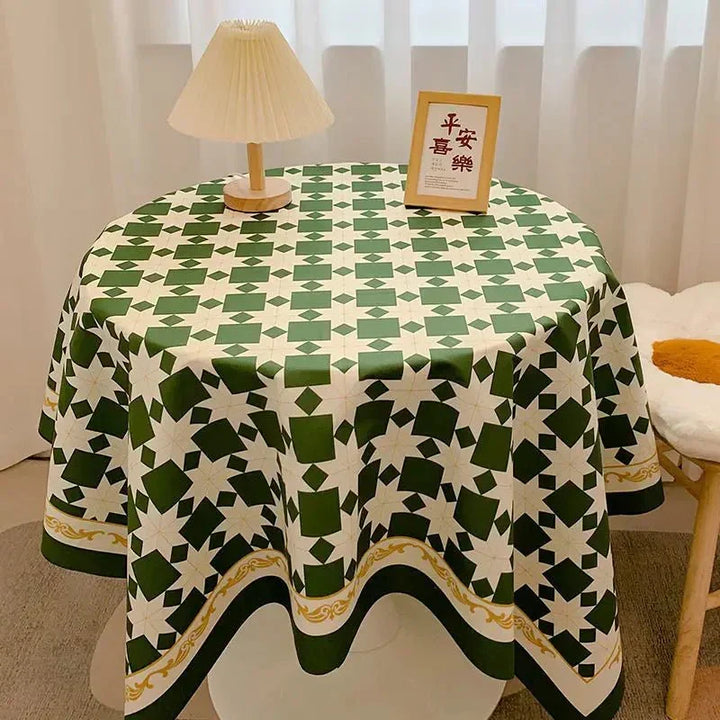 Tjekket Design Rund Bomuldsdug
