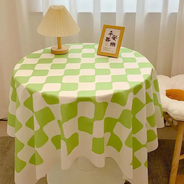 Tjekket Design Rund Bomuldsdug
