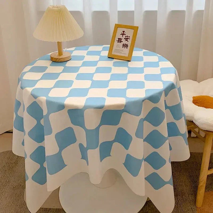 Tjekket Design Rund Bomuldsdug