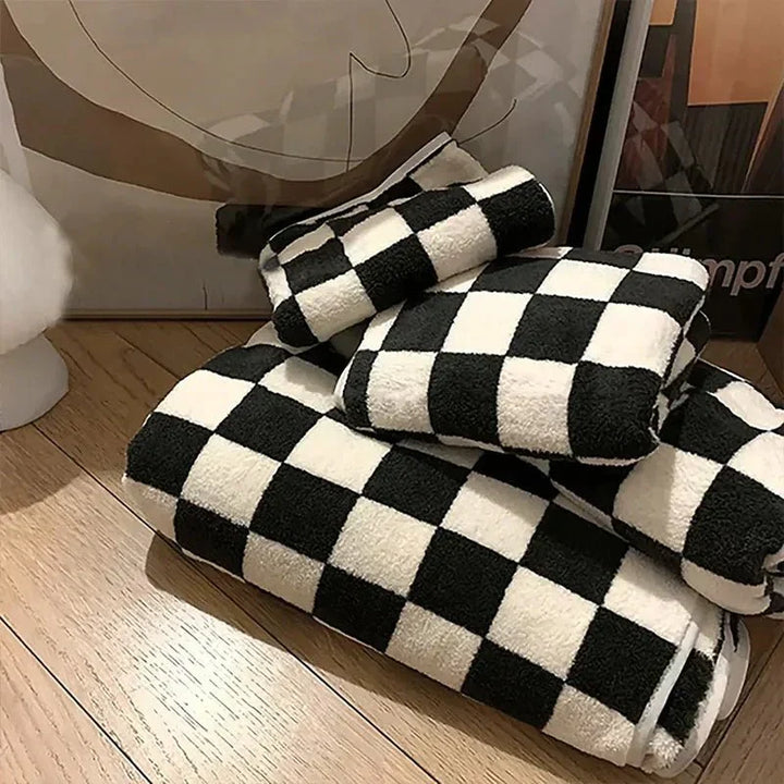 Klassisk Ternede Mønster Sofa Tæppe