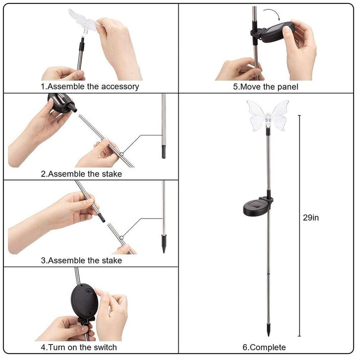 Sol-LED-Havelamper "farverige Fluer"