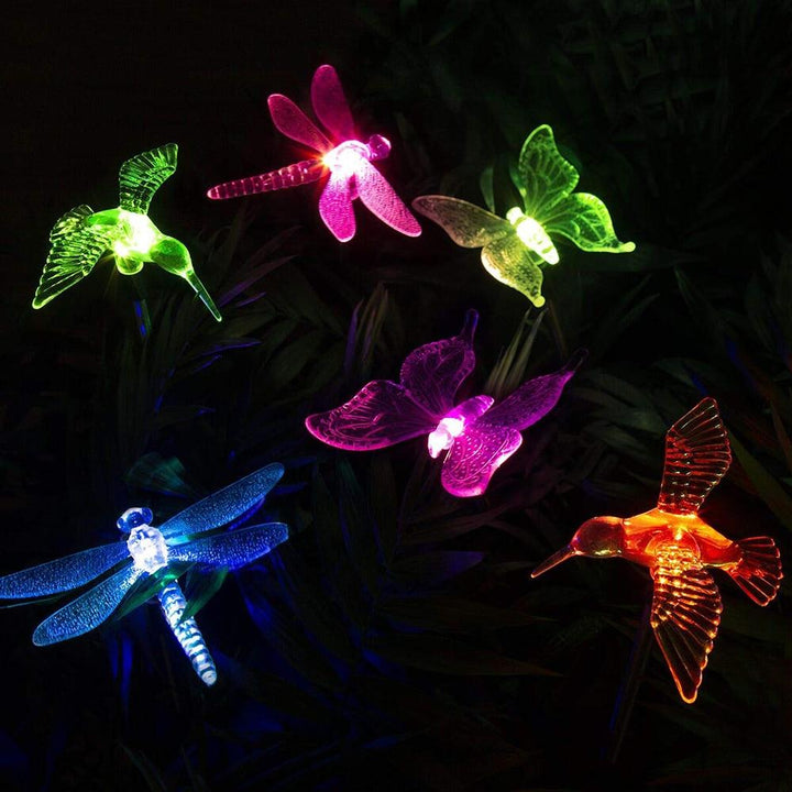 Sol-LED-Havelamper "farverige Fluer"