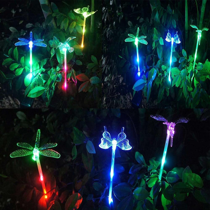 Sol-LED-Havelamper "farverige Fluer"