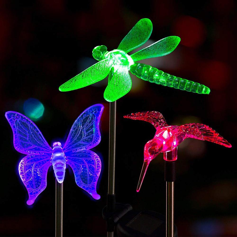 Sol-LED-Havelamper "farverige Fluer"