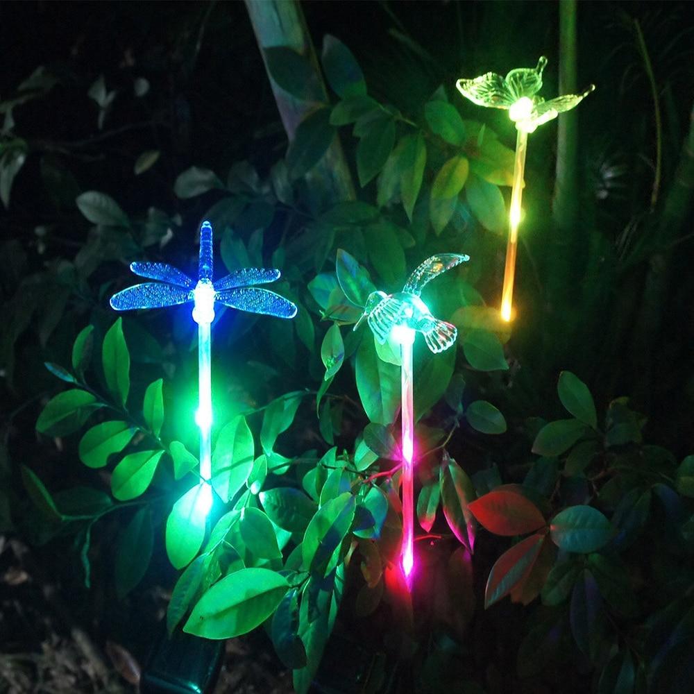 Sol-LED-Havelamper "farverige Fluer"