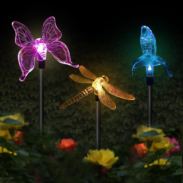 Sol-LED-Havelamper "farverige Fluer"