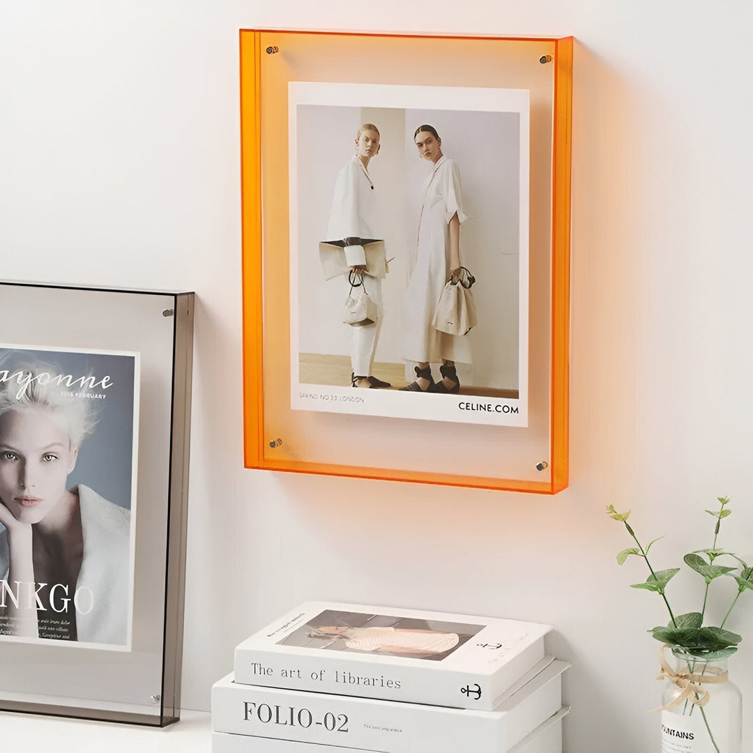 farvet transparent akrylramme til moderne displays